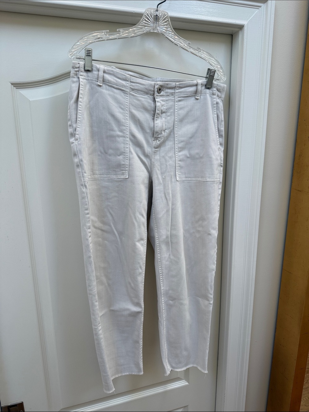J. Jill Off-White Ankle Crop Utility Jeans